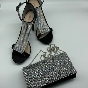 Revolio  Shoes Black w/Rinestones Pumps size 7 1/2 and HandBag